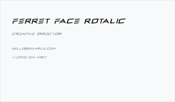 Ferret Face Rotalic Business Card