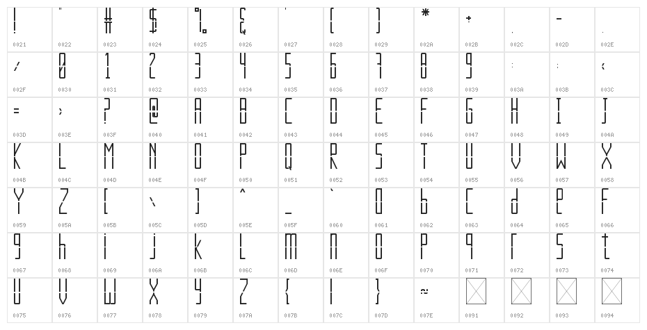 Fest Condensed Regular Character Map