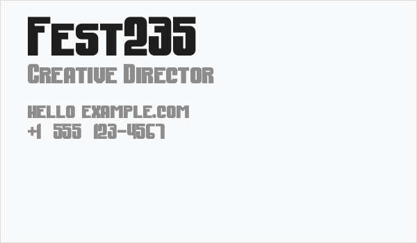 Fest235 Business Card