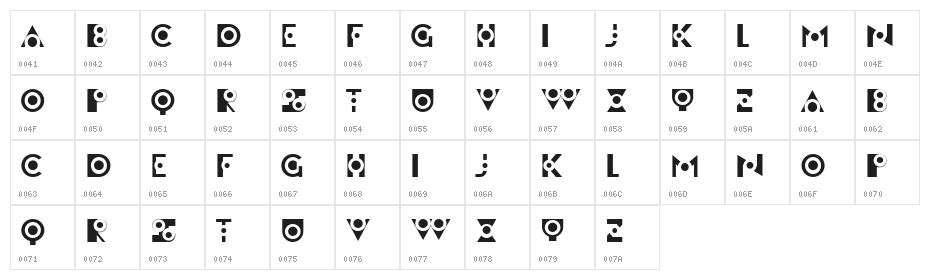 Festa Height Regular Character Map