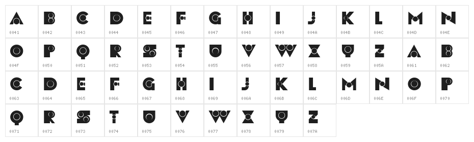 Festa Regular Character Map