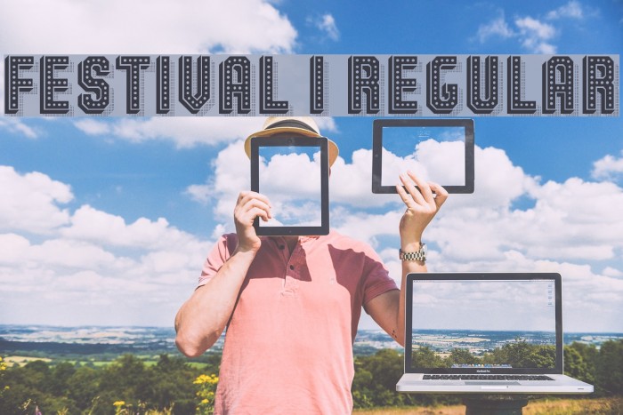 Festival 1 Regular Schriftart examples