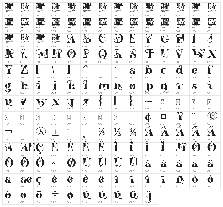Festival Balaton Demo Regular Character Map