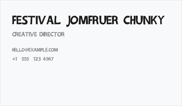 Festival Jomfruer chunky Business Card