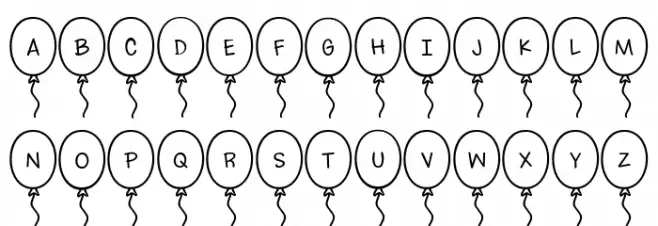 Festive*Balloons Regular Polices MAJUSCULES