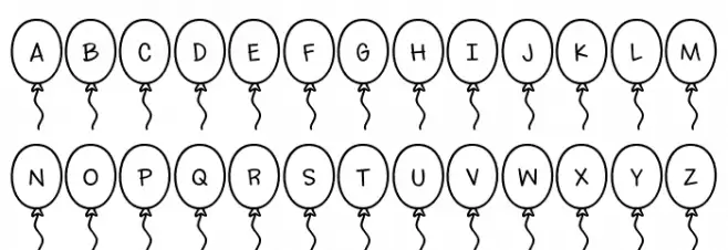 Festive*Balloons Regular Polices MAJUSCULES