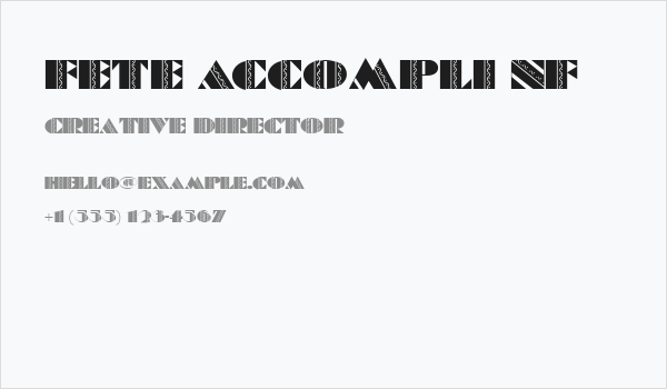 Fete Accompli NF Business Card