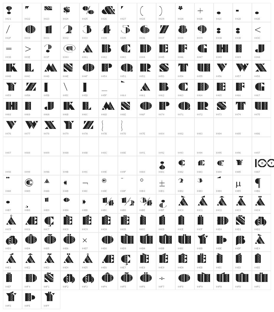 FeteAccompliNF Character Map
