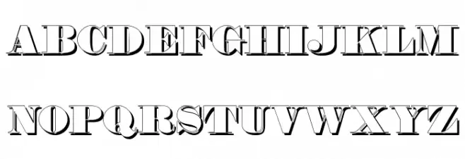 Fette Bauersche Antiqua Shaddow UNZ Pro Шрифта ВЕРХНИЙ