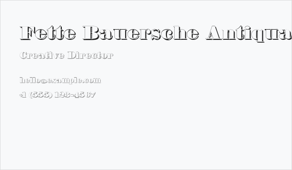 Fette Bauersche Antiqua Shaddow  UNZ Pro Business Card