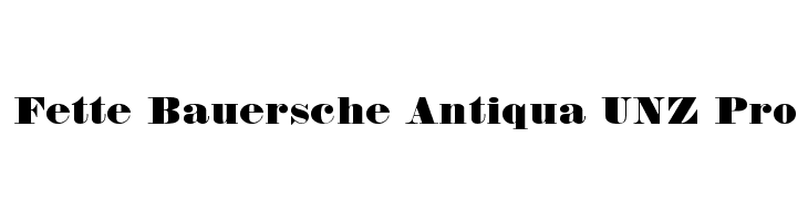 Fette Bauersche Antiqua UNZ Pro Font