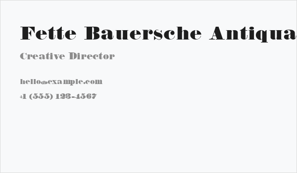 Fette Bauersche Antiqua UNZ Pro Business Card