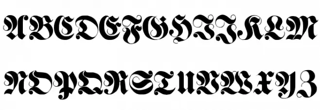 Fette Haenel Fraktur Polices MAJUSCULES