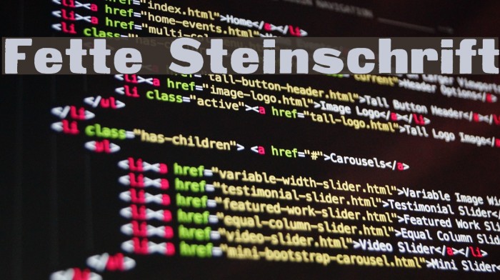 Fette Steinschrift Example 1