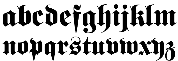 Fette UNZ Fraktur Font LOWERCASE