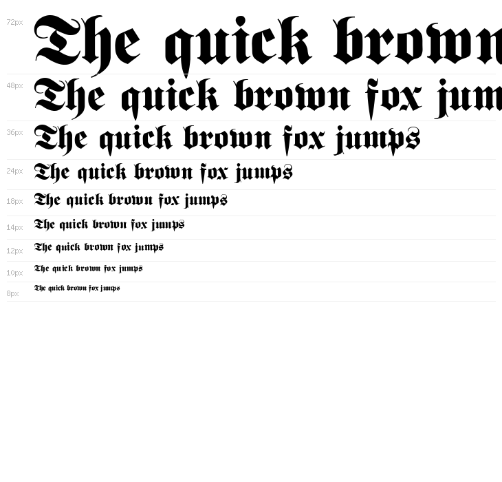 Fette UNZ Fraktur Waterfall