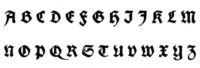 Fette deutsche Schrift UNZ1L Italic Schriftart Groß