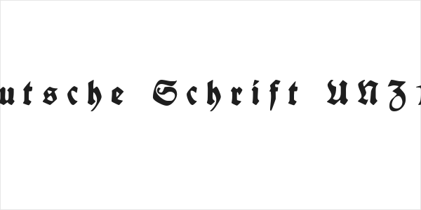 Fette deutsche Schrift UNZ1L Italic Logo