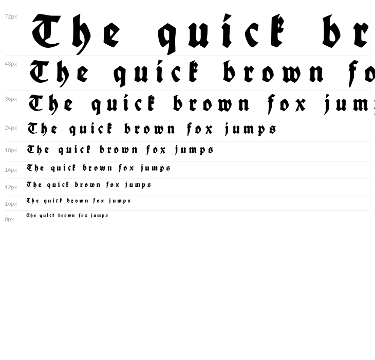 Fette deutsche Schrift UNZ1L Italic Waterfall