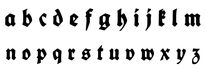 Fette deutsche Schrift UNZ1L Italic Font LOWERCASE