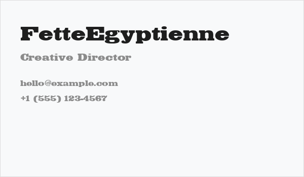 FetteEgyptienne Business Card