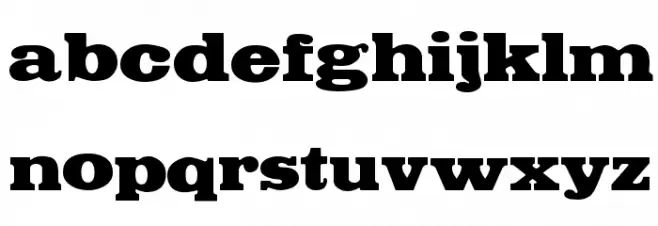 FetteEgyptienne Schriftart Kleinbuchstaben
