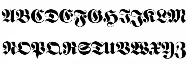 FetteFraktur Caratteri MAIUSCOLE