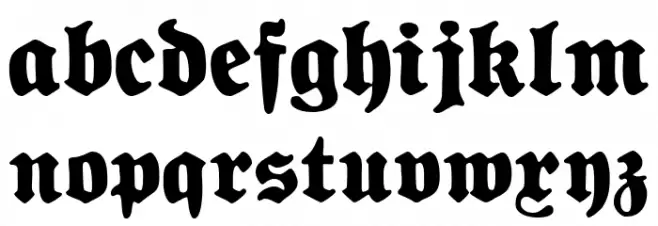 FetteNationalFraktur 字体 小写
