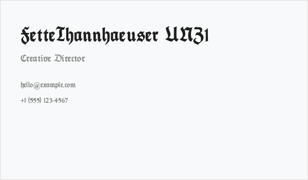 FetteThannhaeuser UNZ1 Business Card