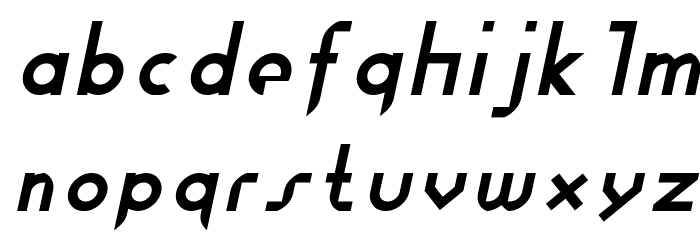Fewt Slim Italic Schriftart Kleinbuchstaben