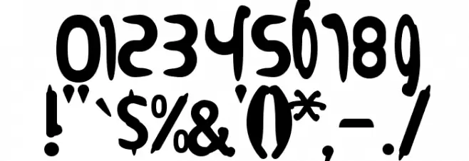 felt script  encombered Font OTHER CHARS