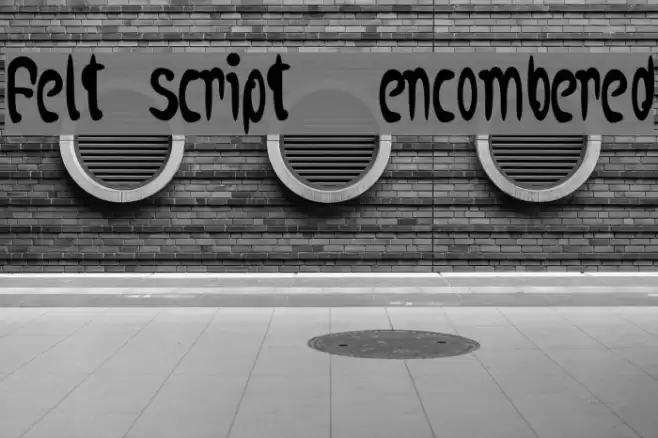 felt script encombered Font examples