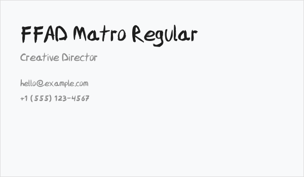 FFAD Matro Regular Business Card