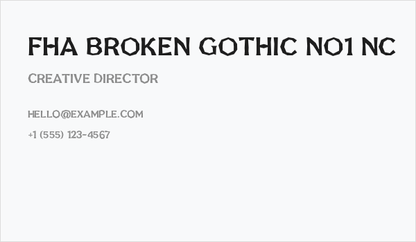 FHA Broken Gothic No1 NC Business Card