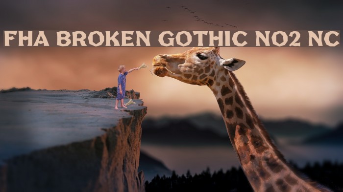 FHA Broken Gothic No2 NC Font examples