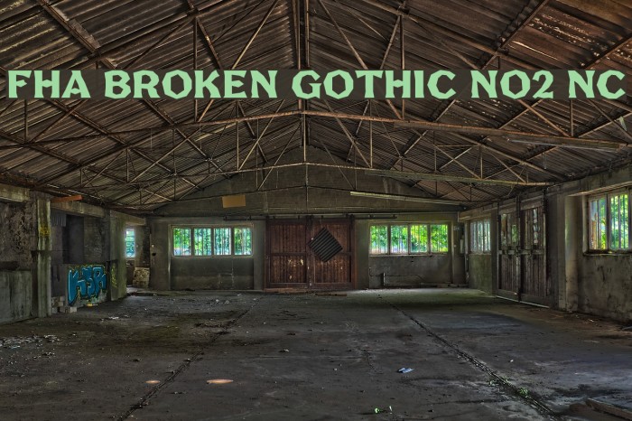 FHA Broken Gothic No2 NC Font examples