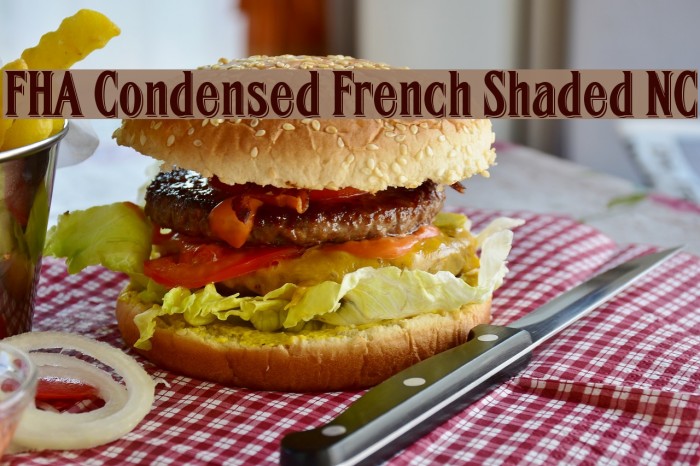 FHA Condensed French Shaded NC Font examples