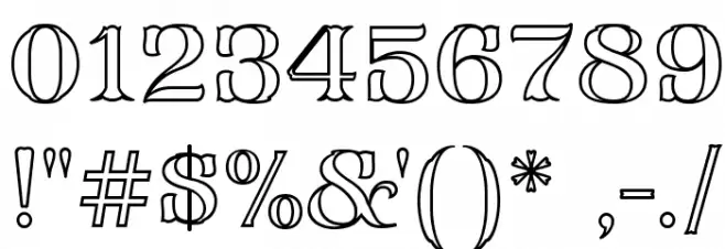 FHA Mod Tuscan Roman Open  NCV Font OTHER CHARS