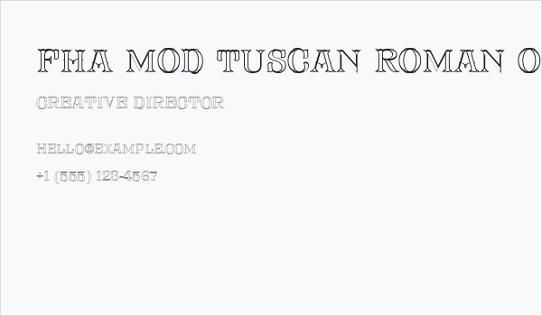 FHA Mod Tuscan Roman Open  NCV Business Card