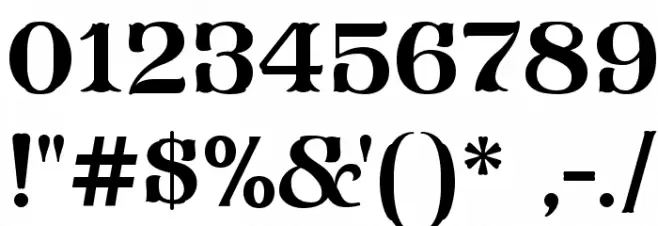 FHA Modified Tuscan Roman NCV フォント その他の文字