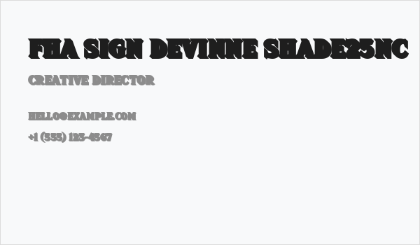 FHA Sign DeVinne Shade25NC Business Card