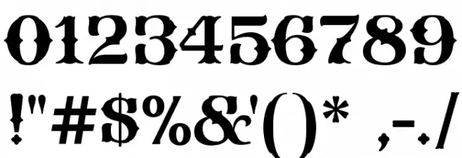 FHA Spur Tuscan Roman NCV Font OTHER CHARS