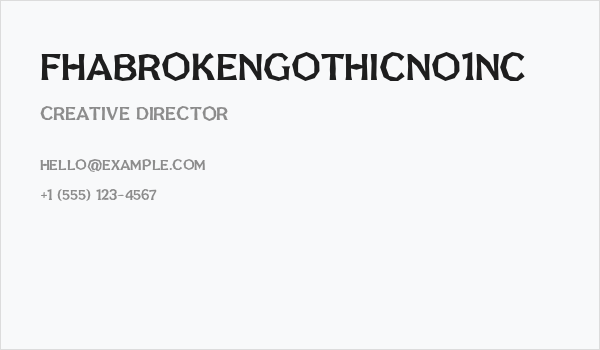 FHABrokenGothicNo1NC Business Card