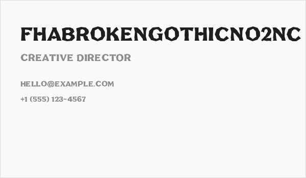 FHABrokenGothicNo2NC Business Card