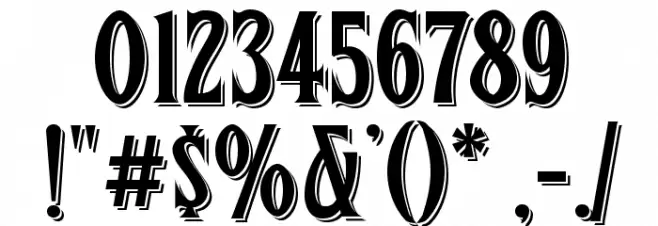 FHACondensedFrenchShadedNC Font OTHER CHARS