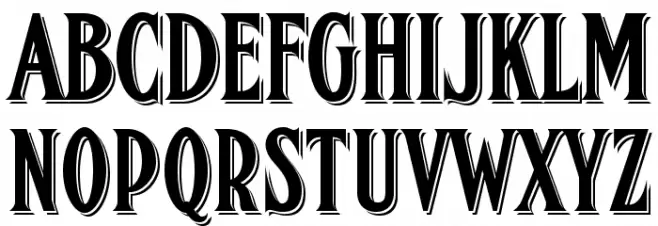 FHACondensedFrenchShadedNC Шрифта ВЕРХНИЙ