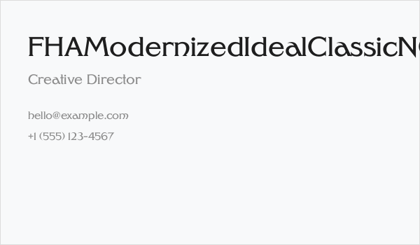 FHAModernizedIdealClassicNC Business Card