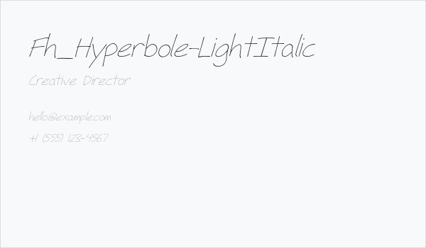 Fh_Hyperbole-LightItalic Business Card