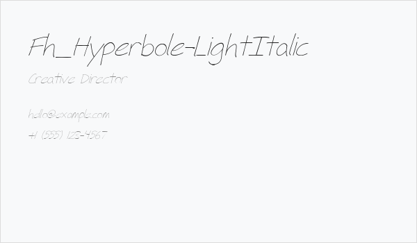Fh_Hyperbole-LightItalic Business Card