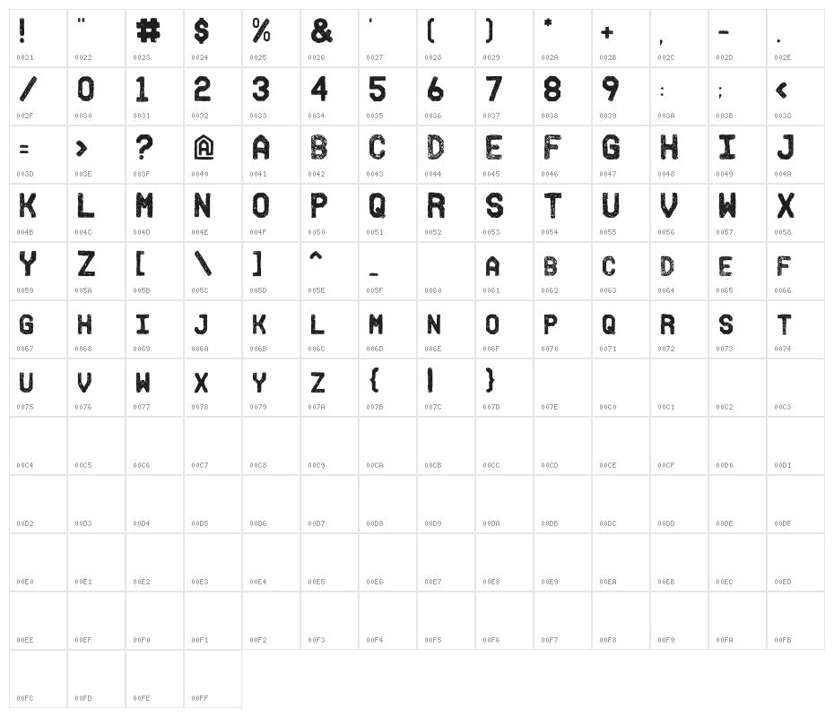 Fh_Ink Character Map